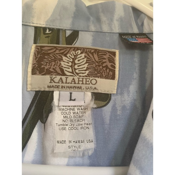 Kalaheo Hawaii  Pearl Harbor WWII Mens Short Sleeve Bomber Planes Size Large - Picture 4 of 8